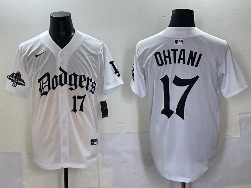 Men Los Angeles Dodgers #17 Ohtani white Nike 2025 MLB jersey 0013